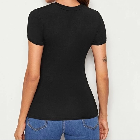 LAST CHANCE | Black Slim Fit Tee - Picture 2 of 5